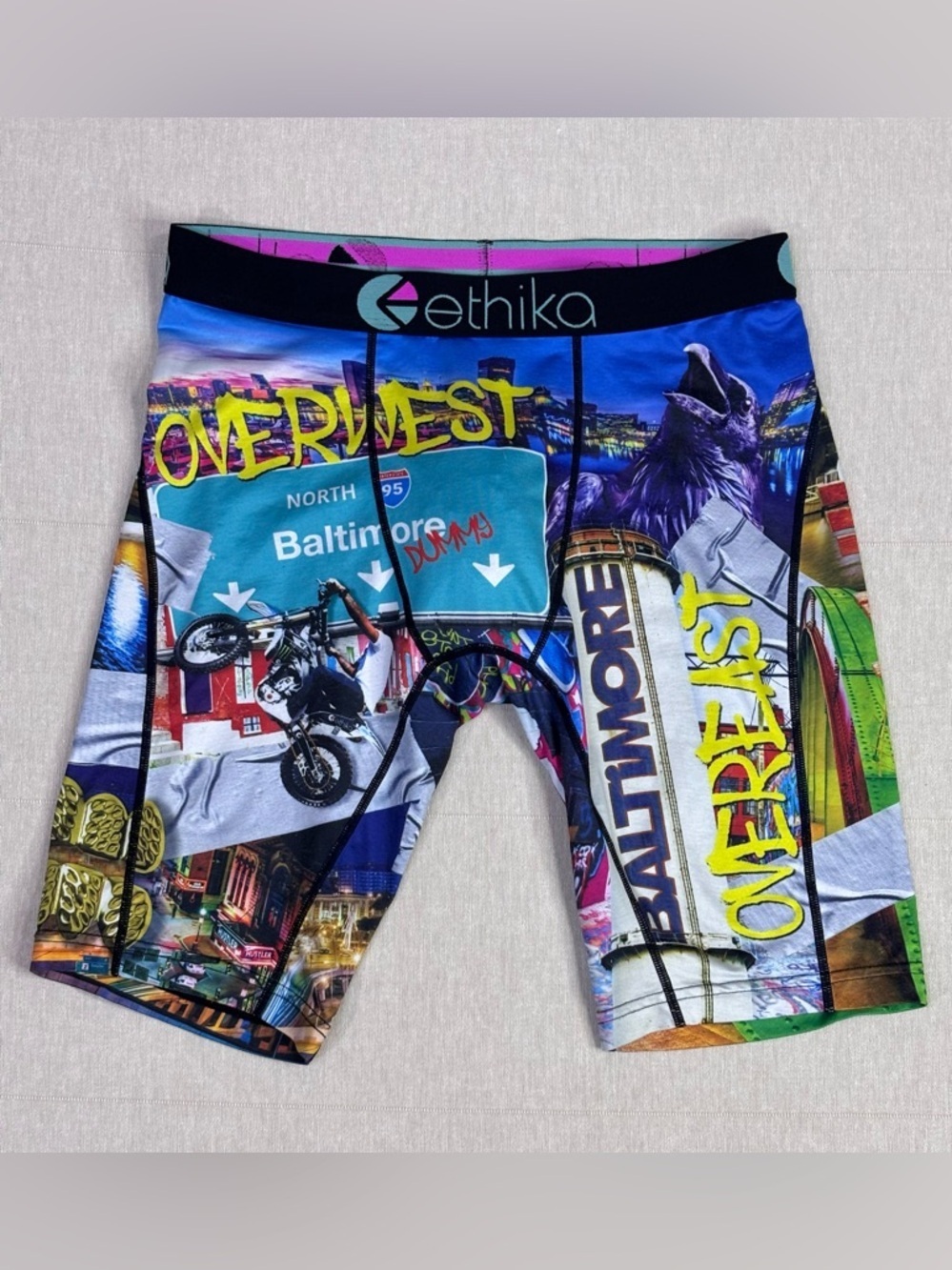 Ethika Baltimore Graphic Boxer Briefs Streetwear Compression Shorts Bold